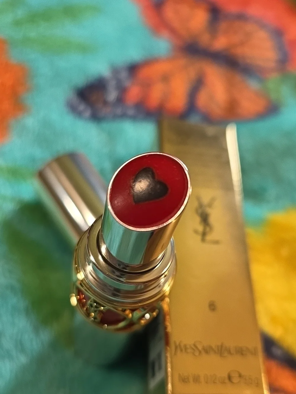 Yves Saint Laurent YSL Volupté Plump-in-Colour Black Balm Heart 6 Lunatic Red